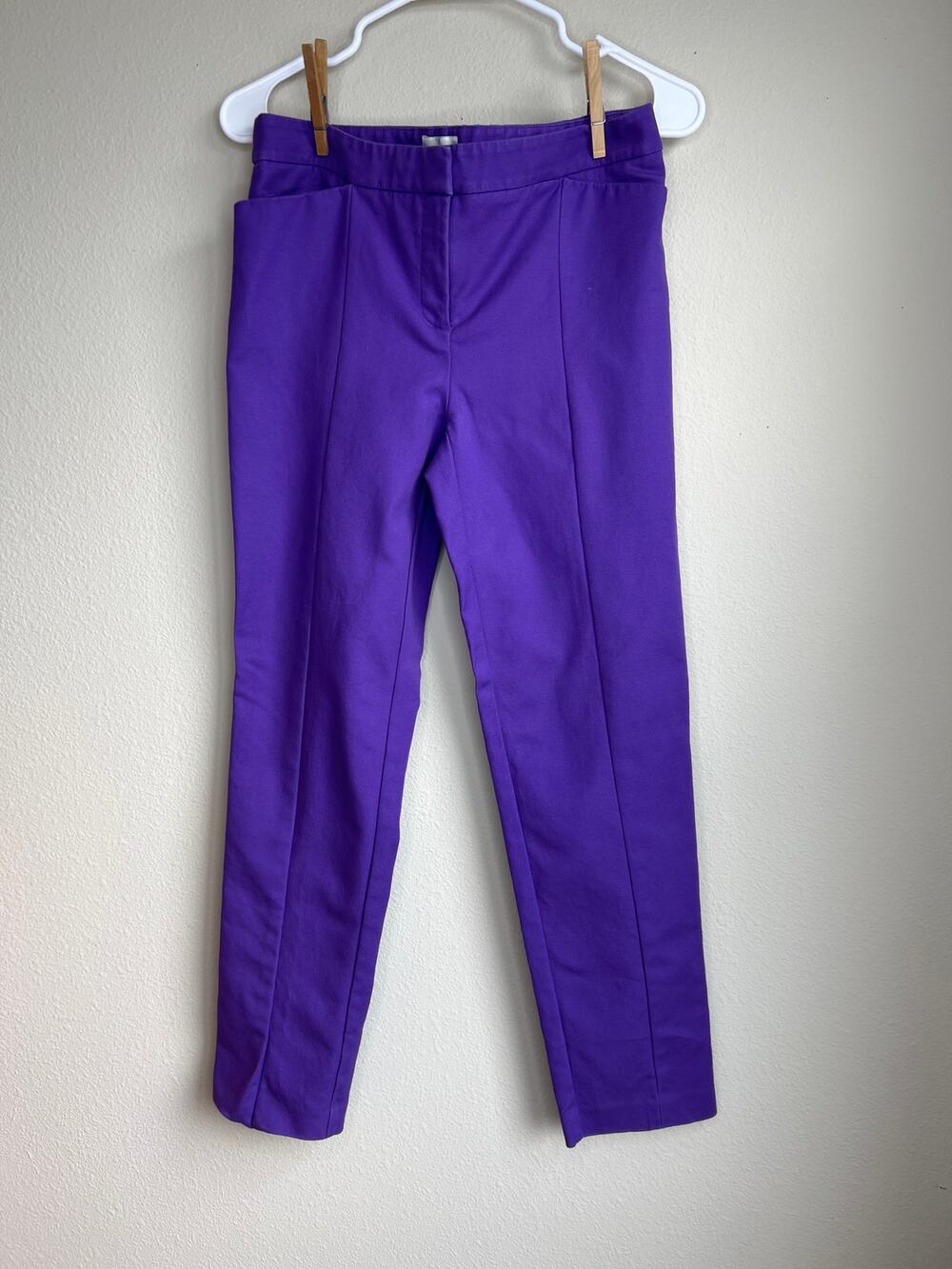 Chicos So Slimming Purple Hidden Fit Straight Leg Ankle Pants Women Small/ 0.5